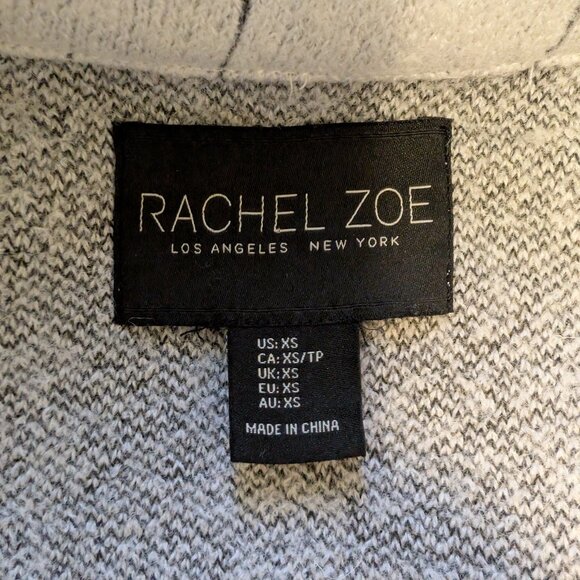 Rachel Zoe Oversized Ivory Pinstripe Wool-Blend Blazer Coat - XS, Open Front - Picture 7 of 12